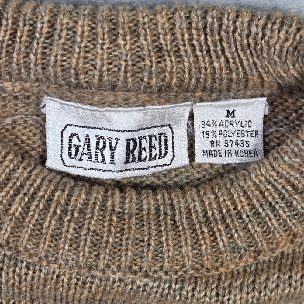 Gary Reed Vintage Mens Southwestern Geometric Eclectic Knit Sweater Tan Medium - Picture 4 of 5